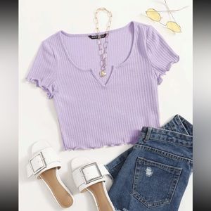 SHEIN Light purple (lavender) cropped T-shirt 💜